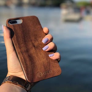 OXSY Walnut Wood Case | Genuine Apple iPhone 7+ | Real Wood | Solid Wood iPhone 7+ cover | New wooden case | Walnut wood cover | Gift Idea