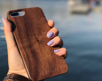 OXSY Walnut Wood Case | Genuine Apple iPhone 7+ | Real Wood | Solid Wood iPhone 7+ cover | New wooden case | Walnut wood cover | Gift Idea