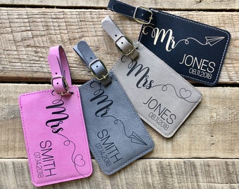 Personalized Luggage Tag Leather Luggage Tag Monogram Luggage Tag Luggage Tags Personalized Mr and Mrs Luggage Tag Custom Luggage Tag Gift