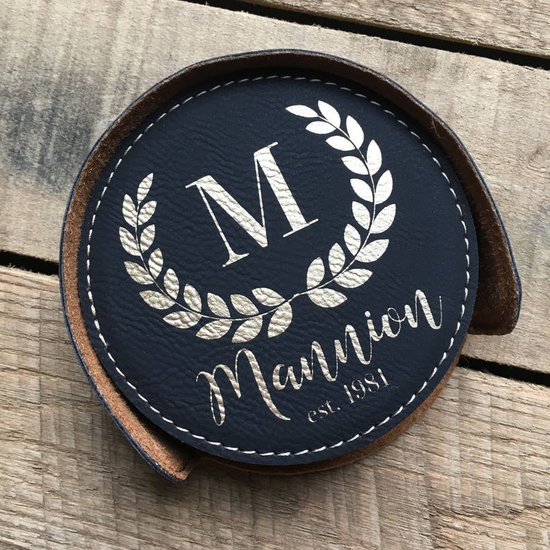 Custom Bar Coasters Leather Coaster Set Custom Coasters Etsy Canada