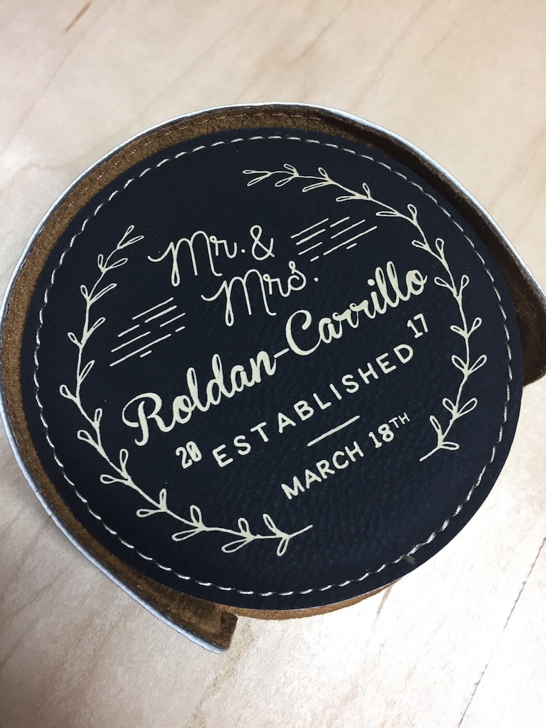 Custom Bar Coasters Leather Coaster Set Custom Coasters Etsy