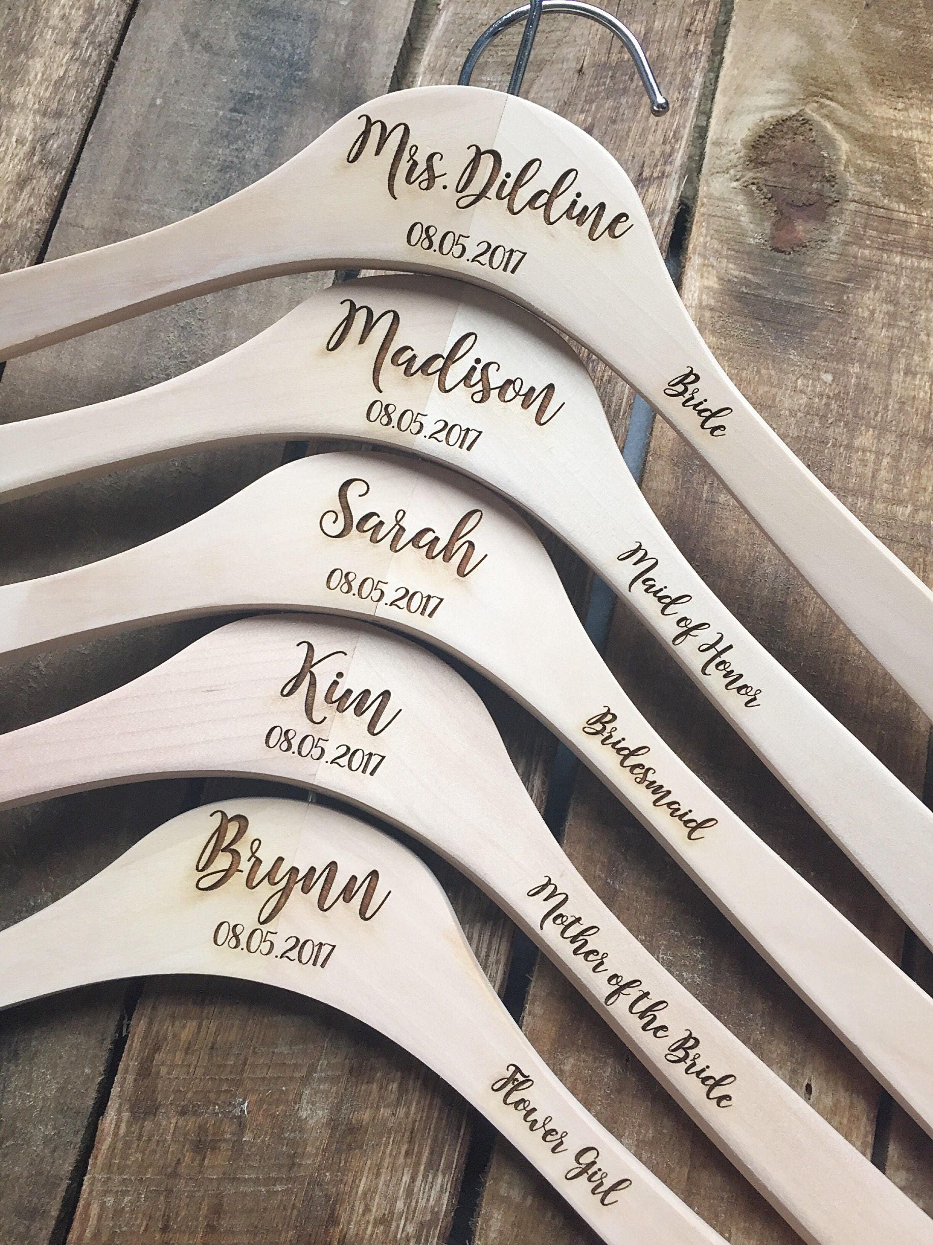 Personalized Wedding Dress Hangers Bridal Party Hangers Etsy