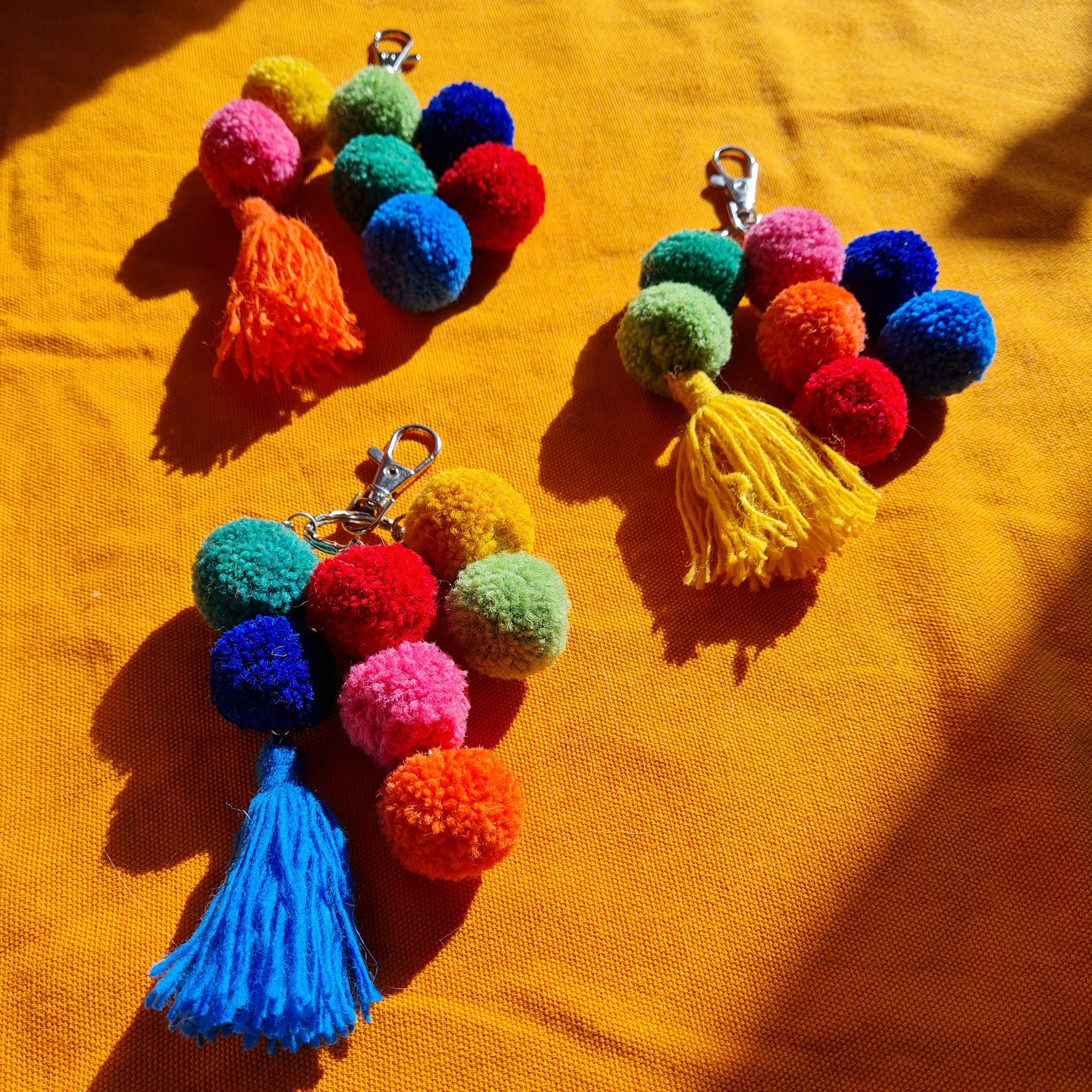 pom pom tassel keyring