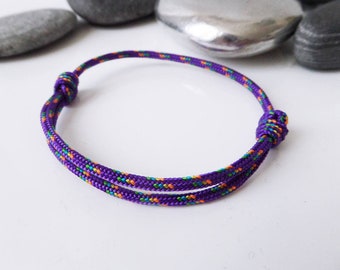 Nautical PURPLE halyard cord bracelet Lucky woman man Bracelet Sailor Nautical Navigator Boat cord jewel