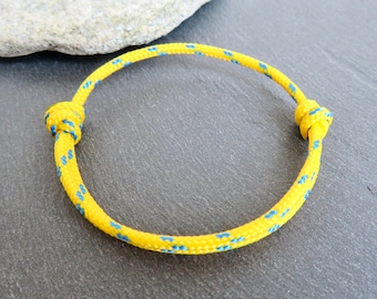 YELLOW Speckled BLUE Boat Rope Bracelet Support UKRAINE Rope Sliding Knots Peace