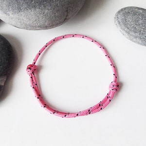 Nautical CANDY PINK boat cord bracelet Lucky woman & little girl Boat Climbing cord jewel Fashion