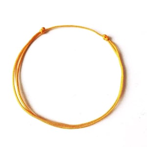 Bracelet cordon JAUNE d&#39;OR Bijou porte bonheur minimaliste