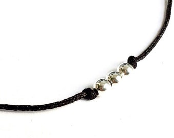 Bracelet clé /"chance/" cordon noir Bijoux Mode été