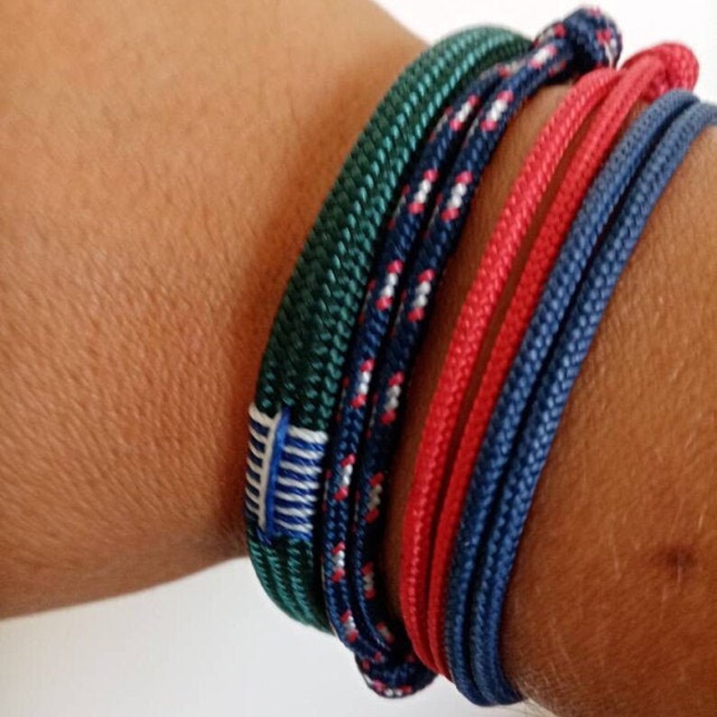 Bracelet Nautique Rouge Queue De Baleine Clj Charles Le Jeune - Neuf Avec étiquettes, Longueur 21 Cm