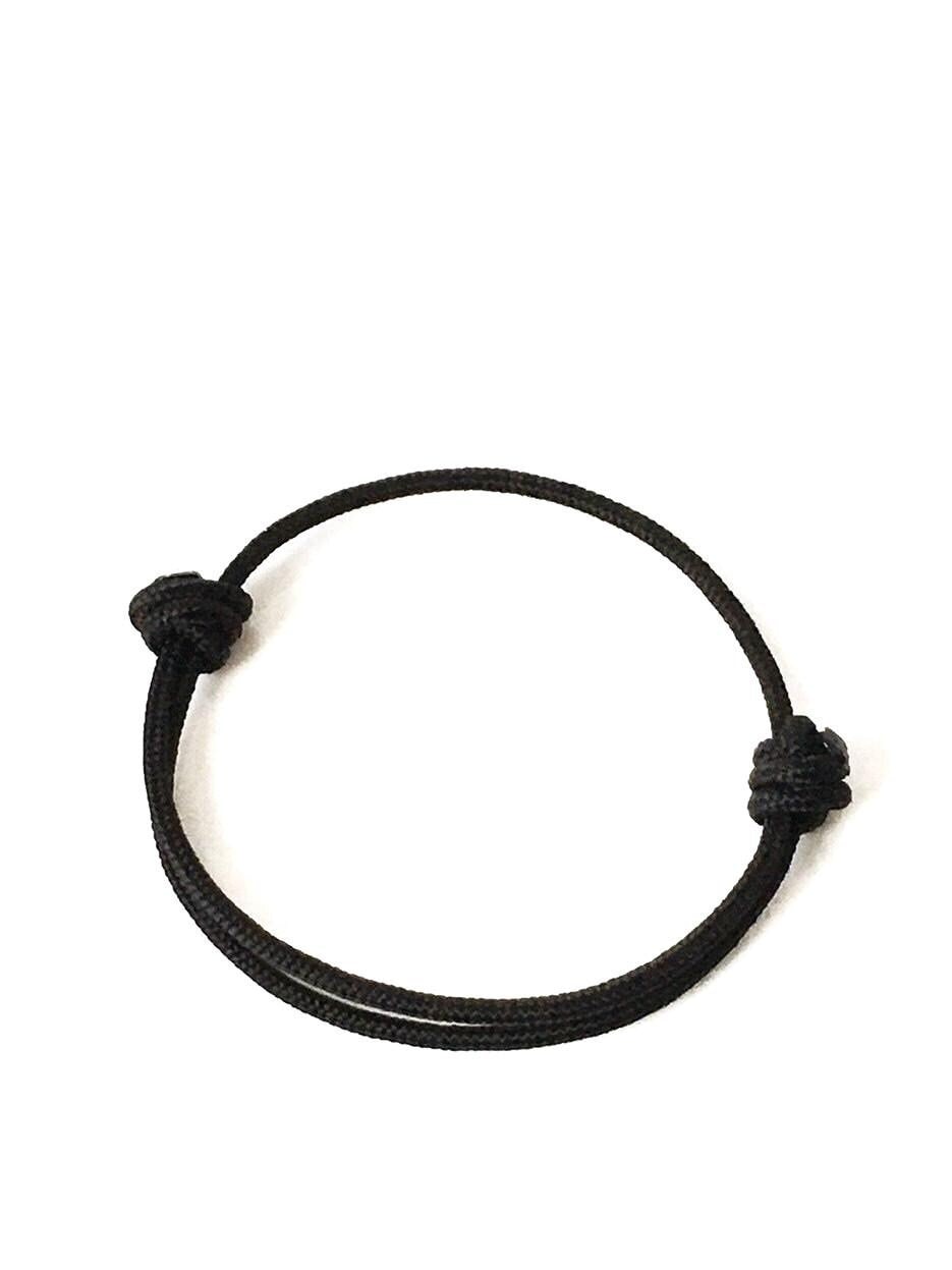 Nautical BLACK bracelet 1 BLACK cord bracelet Lucky Sailor Boat cord Man Teen Rock'n roll gift jewel