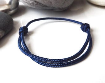 Nautical NAVY BLUE cord bracelet Lucky Sailor Boat cord Man woman teen jewel