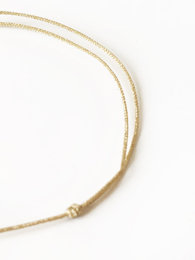 GOLD tone bracelet Thin slip knots GOLD tone cord bracelet GoLD tone cord bracelet Lucky jewelry Man Woman minimalist bracelet Fashion gold