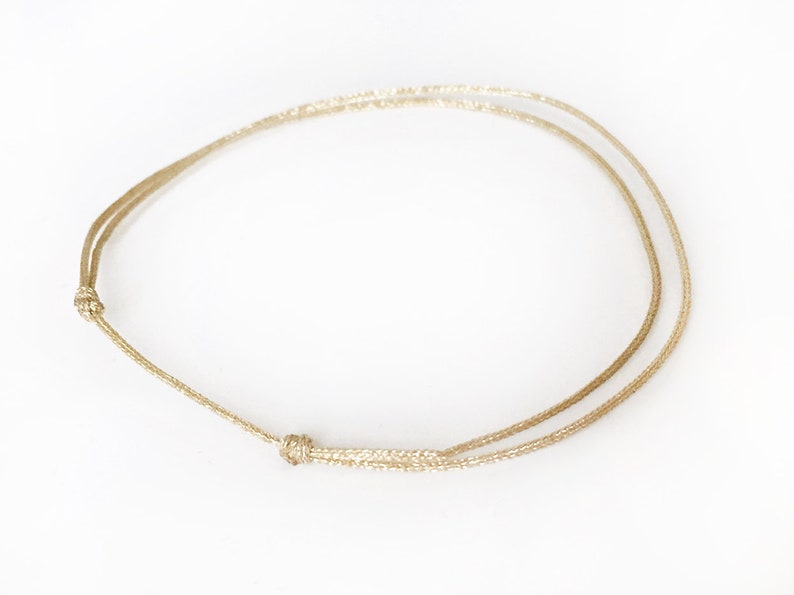 GOLD tone bracelet Thin slip knots GOLD tone cord bracelet GoLD tone cord bracelet Lucky jewelry Man Woman minimalist bracelet Fashion gold