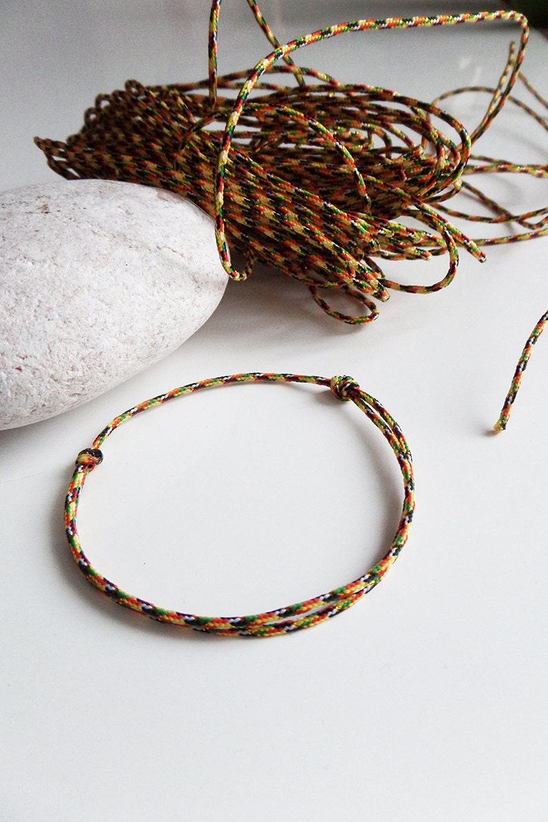 YELLoW RED GREEN /& GOLD cord bracelet Lucky woman man teen Bracelet 2019 Bracelet gift Chic Bracelet Fashion Thin gold cord