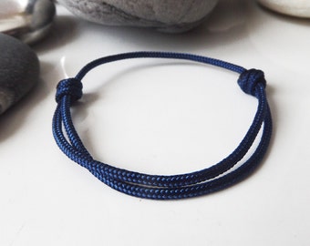 Nautical NAVY BLUE cord bracelet Lucky Sailor Boat cord Man woman teen jewel