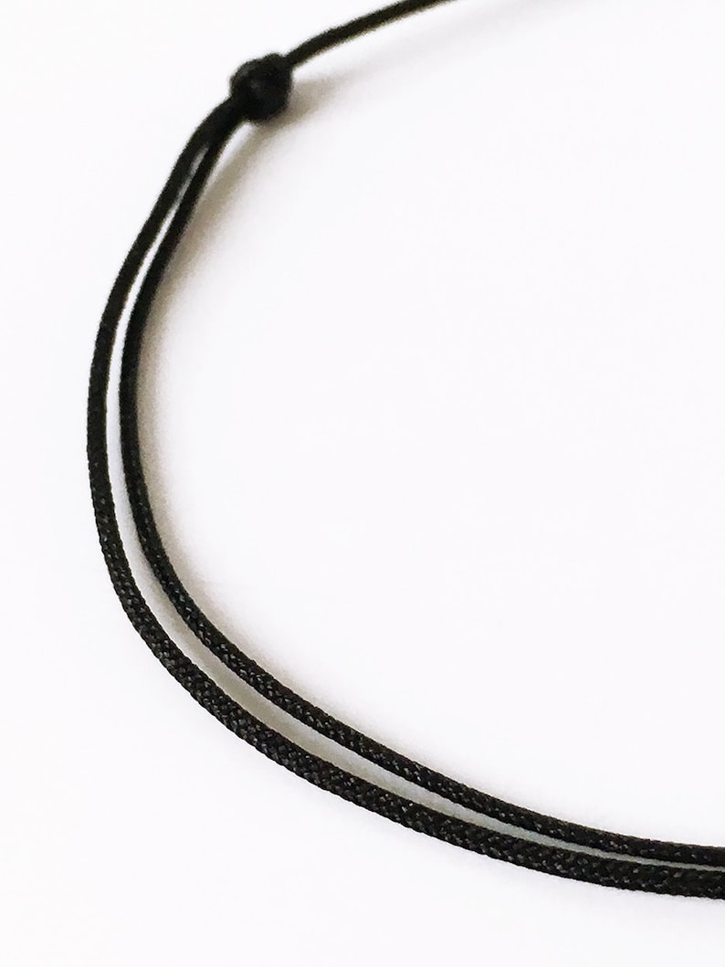 BLACK thin cord bracelet Sold individually or in batch Minimalist lucky jewelry Rock image 3