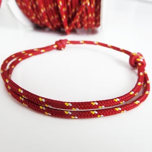 Nautical dark red halyard cord bracelet Lucky woman man Sailor or climbing Nautical Climber burgundy jewel image 1