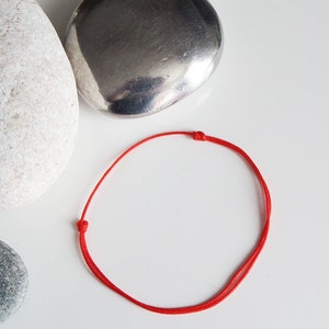 RED KABBALAH cord bracelet sold individually or in batch The red thread Minimalist lucky jewelry image 3