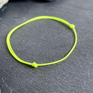 FLUORESCENT YELLOW cord bracelet Minimalist lucky charm jewelry