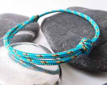 Nautical TURQUOISE halyard cord bracelet Lucky woman man Sailor Nautical Navigator Boat cord Minimalist jewel