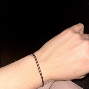 BLACK thin cord bracelet Sold individually or in batch Minimalist lucky jewelry Rock image 7