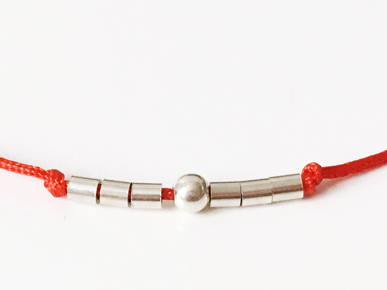 7 Chakras RED Yarn Bracelet Friendship Bracelet 7 Pearls 925 Etsy