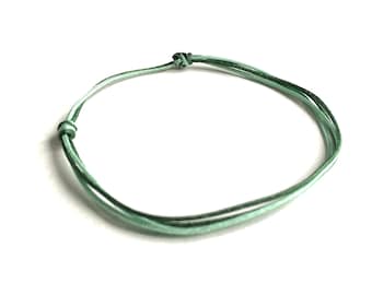 Bracelet 2 cords FIR GREEN & LIGHT GREEN Adjustable minimalist jewelry Protector HOPE