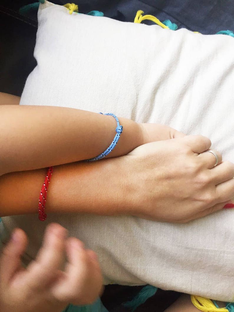 Two RED Nautical bracelets One THIN one BULKY Cord bracelets Lucky bracelets for couple sisters girlfriends friends 2 Minimalist Bracelets