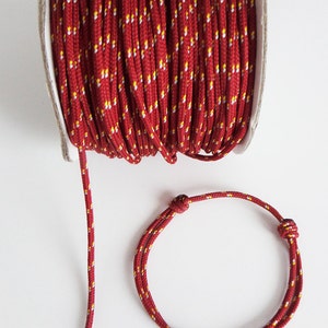 Nautical dark red halyard cord bracelet Lucky woman man Sailor or climbing Nautical Climber burgundy jewel image 3