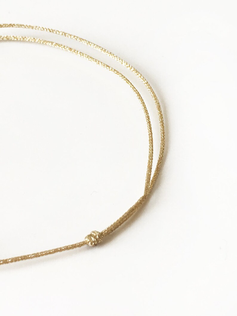 GOLD tone bracelet Thin slip knots GOLD tone cord bracelet GoLD tone cord bracelet Lucky jewelry Man Woman minimalist bracelet Fashion gold