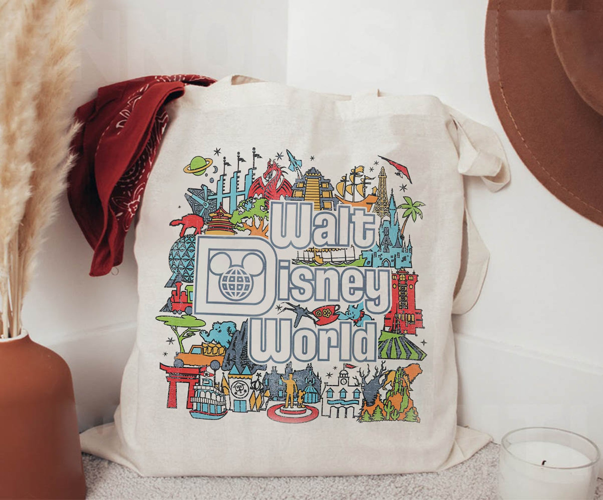 Discover Vintage Walt Disney World Tote Bag, Retro Disneyland Tote Bag, Disney 50th Tote Bag, Walt Disney World Tote Bag, Disney Trip Tote Bags