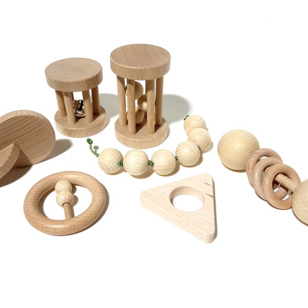 Set of Montessori rattles, set of 7 baby toys