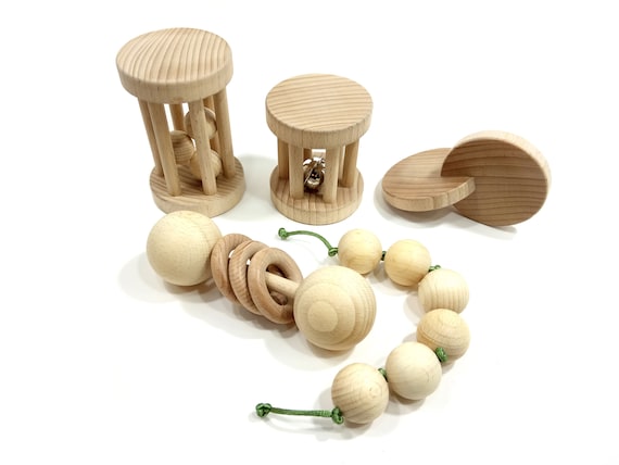 Lot De Hochets Montessori Ensemble 5 Jouets Bebe Etsy