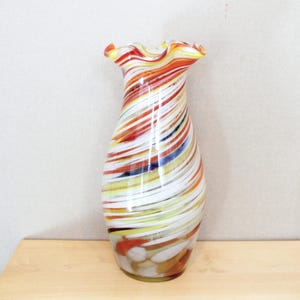 COLOR GLASS VASE Vintage/ Multicolor Glass Vase Classic Shape/ Vintage Home Accessory/ Ussr