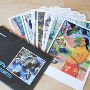 IMPRESIONISTS_ 18 Cards Vintage/ French Painting Art Cards, Impressionists & Post-impressionists/ Vintage Art Cards/ Ussr