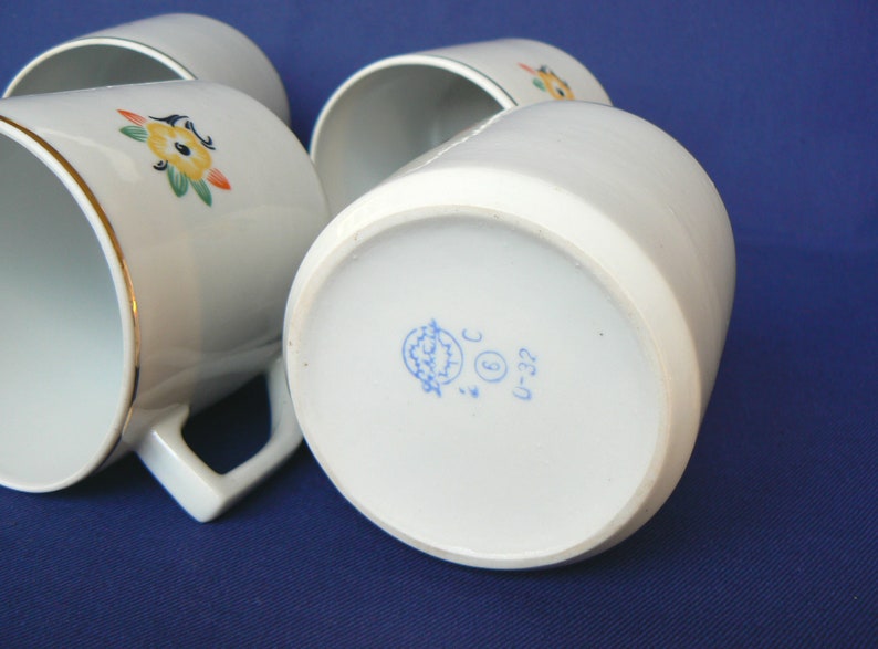 TEA CUP Russian Vintage Porcelain Cup with Floral Decal Vintage Table Serving Ussr