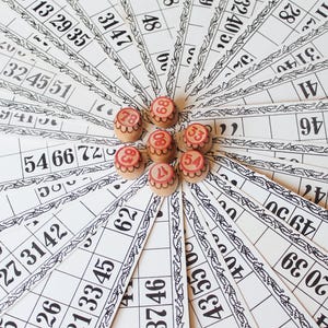 CARTES DE LOTTO vintage/ 24 cartes pour le jeu de bingo du loto/ Jeu vintage russe/ Urss