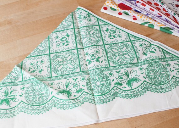 COTTON HEADSCARF Vintage/ Cotton Kerchief with Or… - image 4
