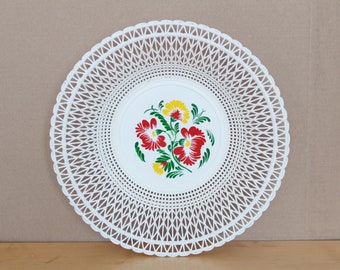 KUNSTSTOFFSCHÜSSEL Vintage/ Schale für Früchte mit Blumenmuster/ Russischer Retro-Tischservice/ Udssr