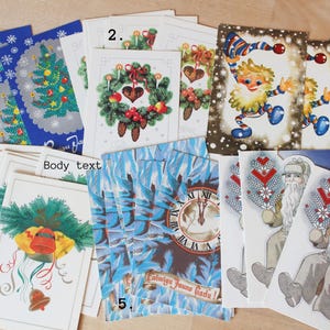 LATVIAN POSTCARD Vintage/ Blank Postcards_ Happy New Year, Merry Christmas Greetings Card/ Latvian Vintage Postcards 1980s/ Latvia