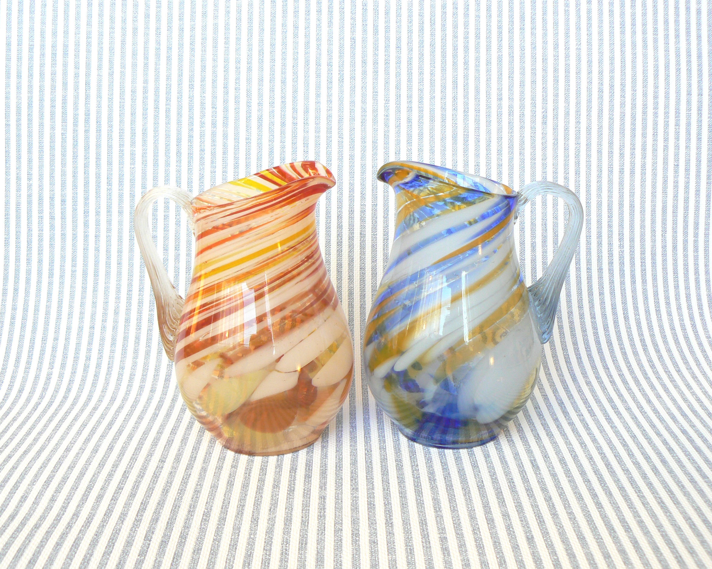COLOR GLASS PITCHER Vintage/ Multi Color Glass Pitcher 300 ml/ Etsy