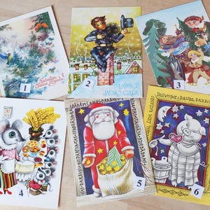LATVIAN POSTCARD Vintage/ Blank Postcards_ Happy New Year, Merry Christmas Greetings Card/ Latvian Vintage Postcards 1980s/ Latvia