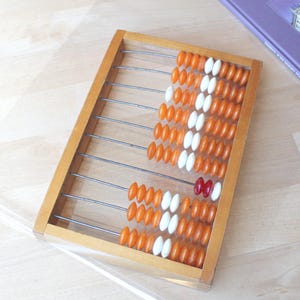 WOODEN ABACUS Vintage/ Wooden Abacus with Plastic Buttons, Retro Calculator/ Vintage School, Office, Home Accessory/ Ussr