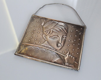 NIÑO_ Placa de metal en relieve vintage/ Placa de pared niño/ Decoración vintage para el hogar/ URSS