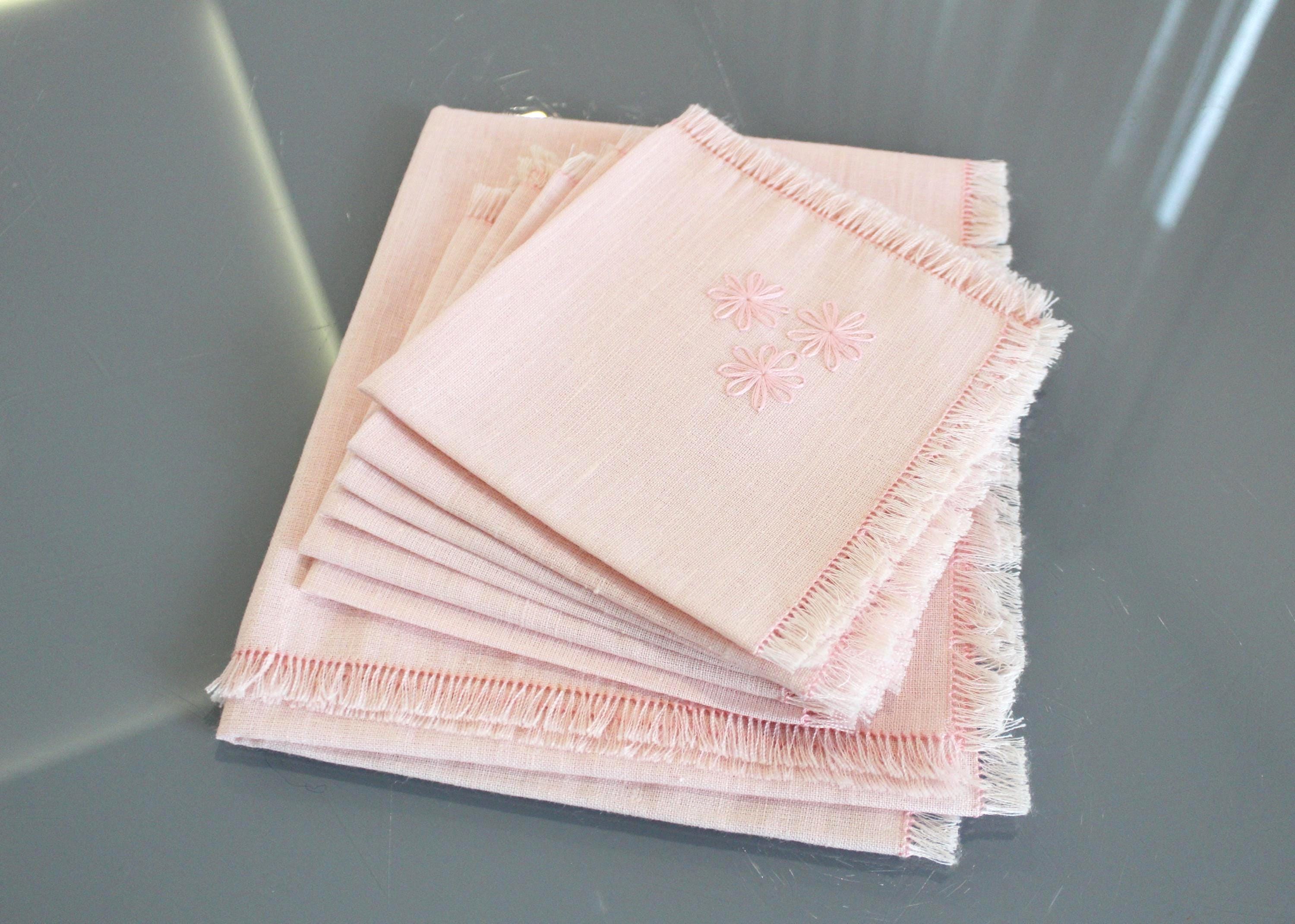 刺繍テーブルクロス200x140cm ナプキンセット 黄色 ミモザ 刺繍 長方形 テーブルクロス ナプキン6枚セット 花柄