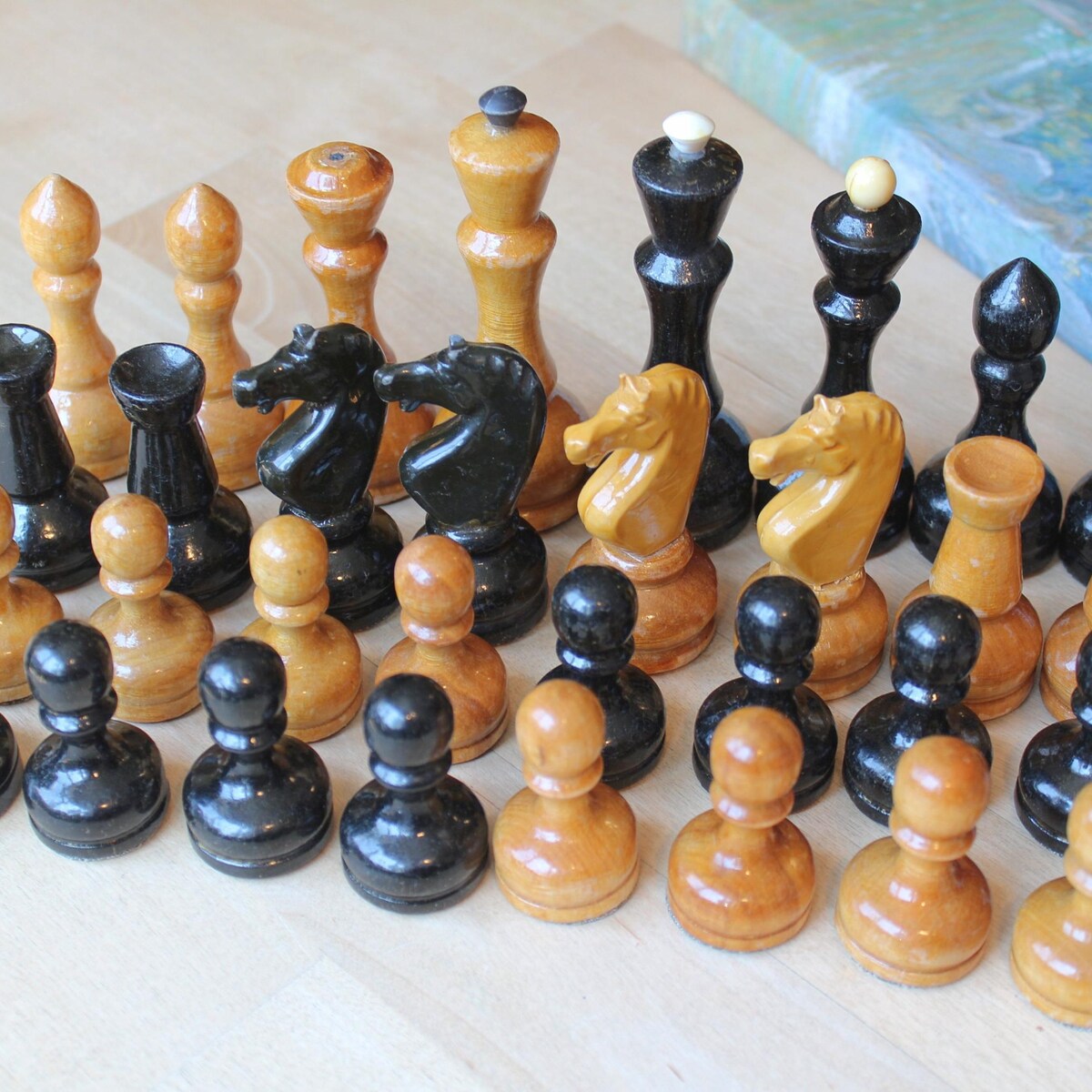 WOODEN CHESS Russian Vintage/ 32 Wooden Chess Figurines/ Russian Vintage Table Game/ Ussr - Etsy
