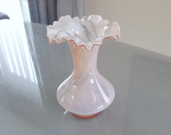 PINK GLASS VASE Vintage/ Color Glass Vase Middle Size/ Vintage Interior Decoration/ Latvia