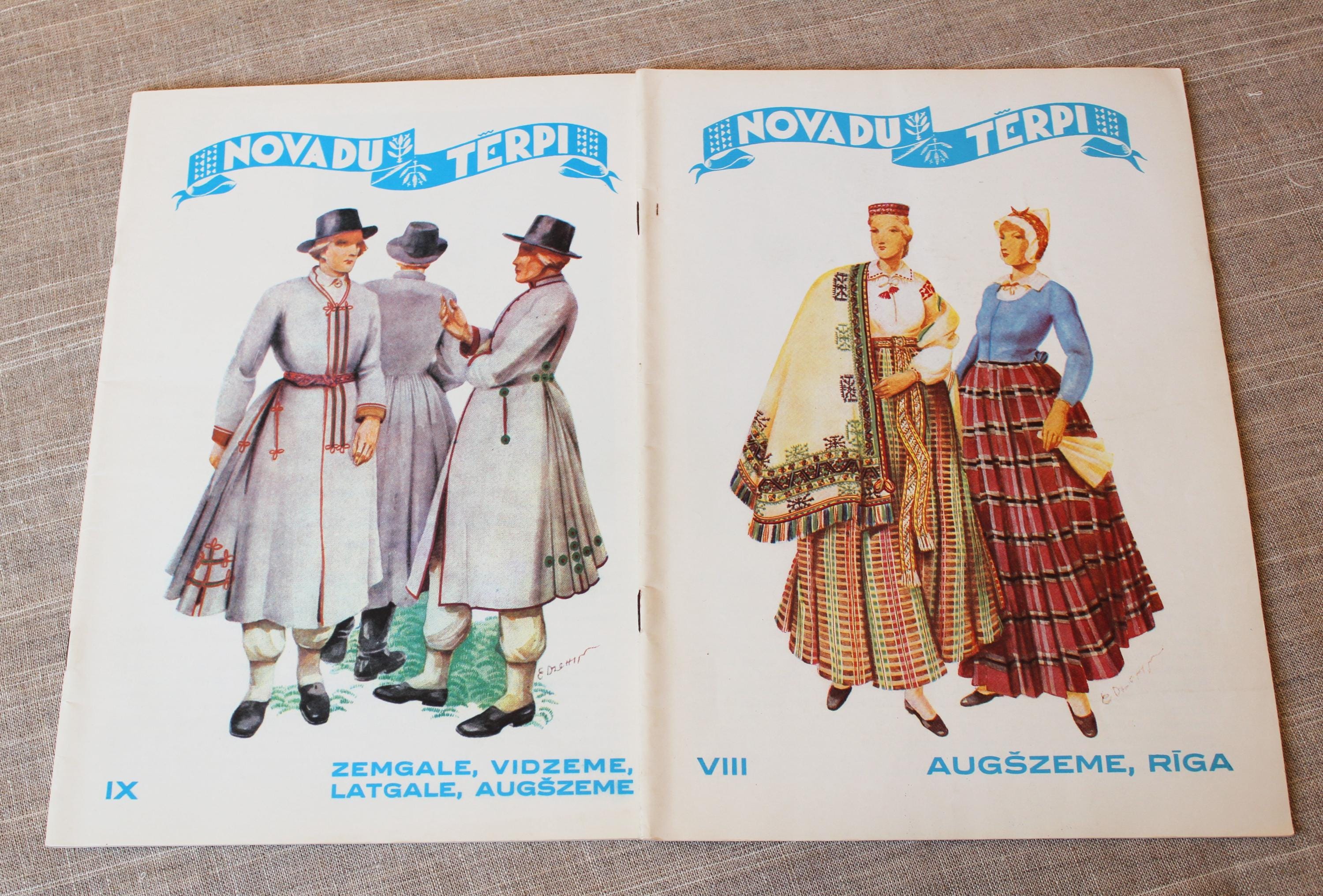 NOVADU TĒRPI_LATVIJA/ Vintage Book Latvian Folk Costumes/ Latvia