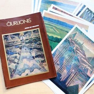 IURLIONIS_16 CARTES D'ART A5 vintage/ 16 cartes, peintures de Mikalojus Čiurlionis format A5/ cartes d'art vintage/ URSS