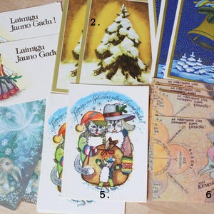 LATVIAN POSTCARD Vintage/ Blank Postcards_ Happy New Year, Merry Christmas Greetings Card/ Latvian Vintage Postcards 1980s/ Latvia